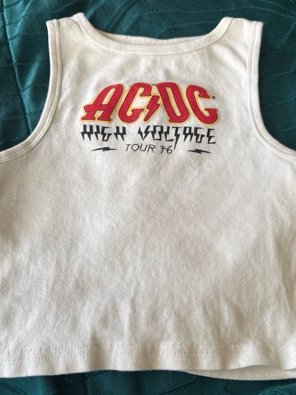 AC/DC White Kids' Tank Top - High Voltage Tour Graphic
